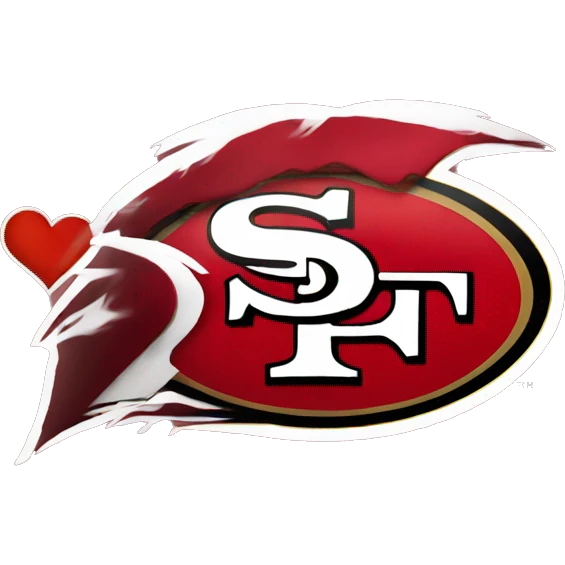  heart with SF niners logo emoji