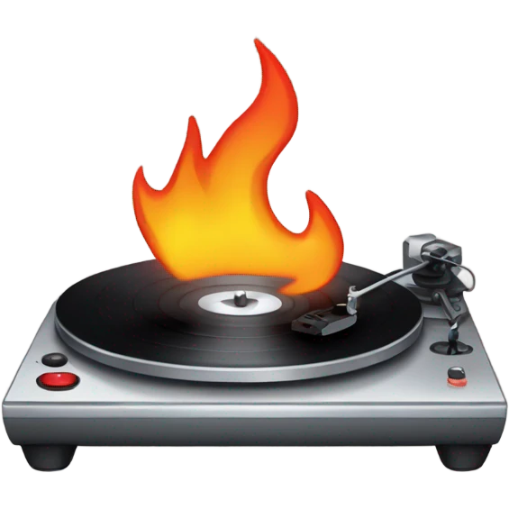 turntable with fire emoji