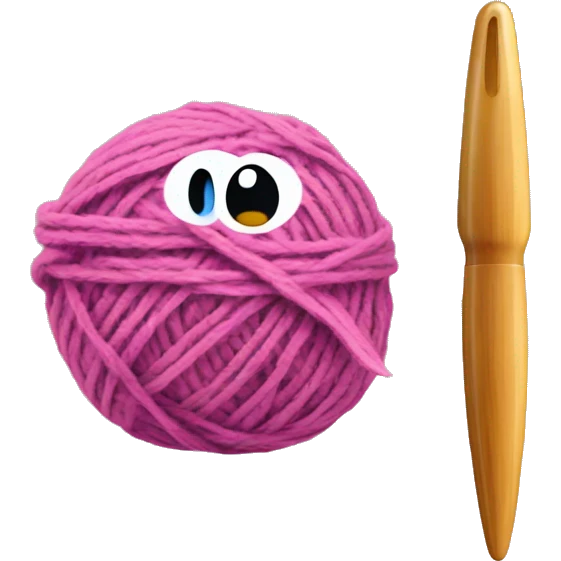 Ball of yarn and crochet hook emoji