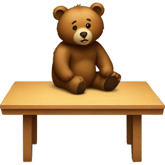 A bear on a table emoji