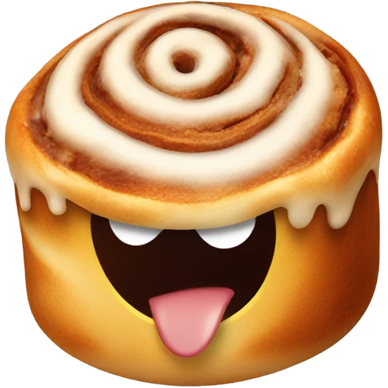 Cinnamon roll laughing  emoji