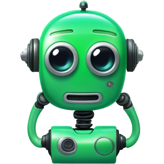 Green phone icon robot emoji