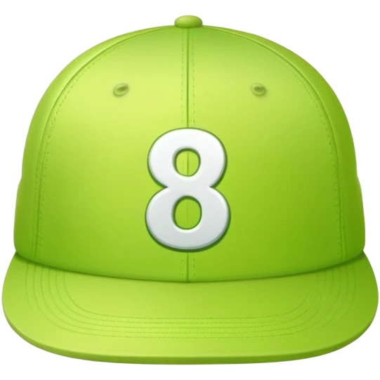 light lime cap with number “8” on it emoji