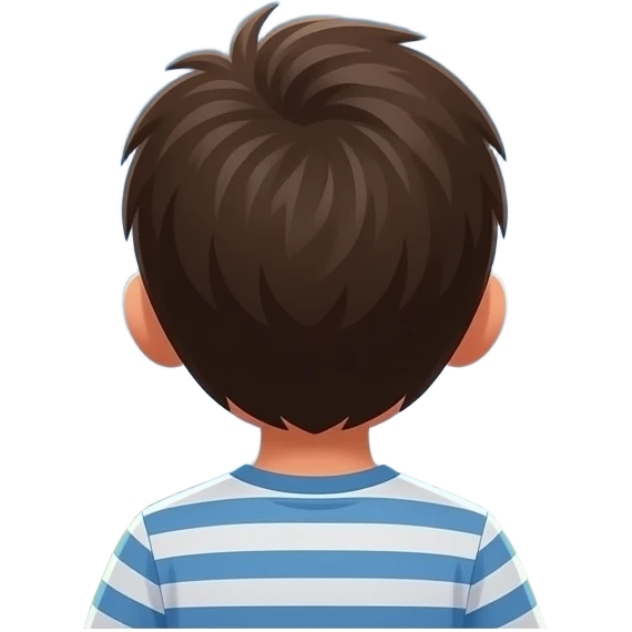 kid's back view show watching the moon emoji
