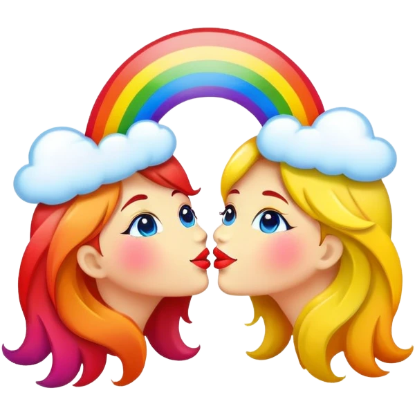 Double rainbow with kisses emoji