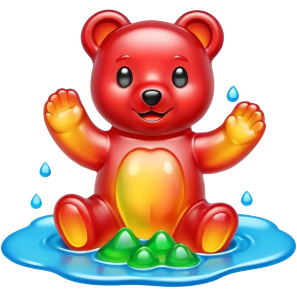 Gummy bear melting into ground emoji