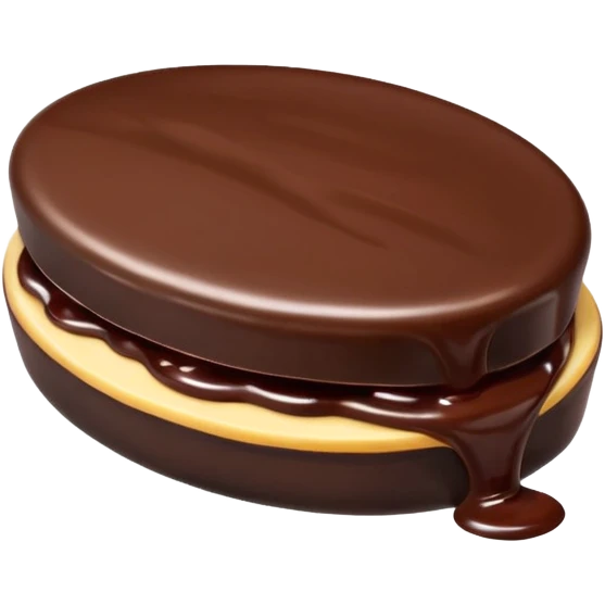 Chocolate covered Baltic curd snack with jam emoji