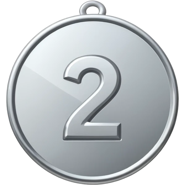 silver medal with a 2 inside emoji