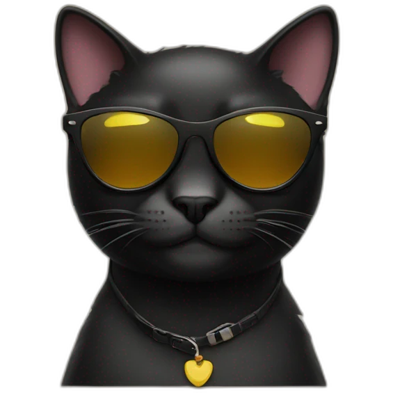Black cat wearing sunglasses emoji