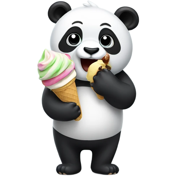 Panda eating ice cream emoji