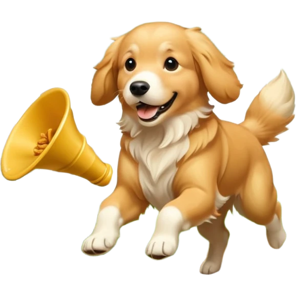 Golden retriever with funnel chanterelles  emoji