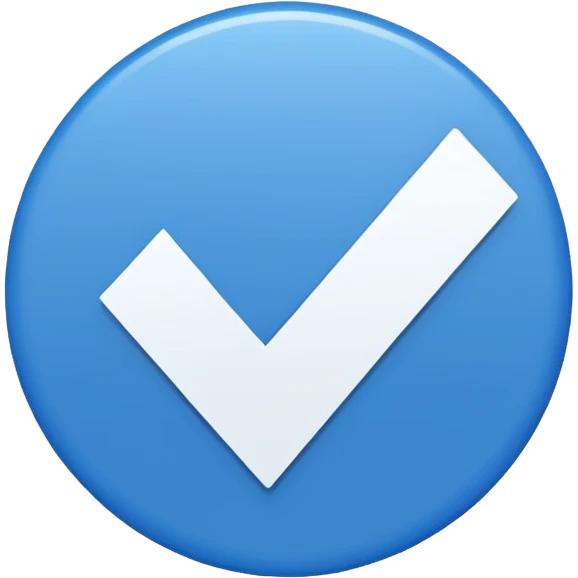 Centang putih di dalam lingkaran biru emoji