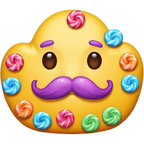candy mustache emoji