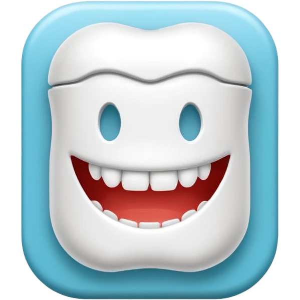 White Round plain pack of white dental floss emoji