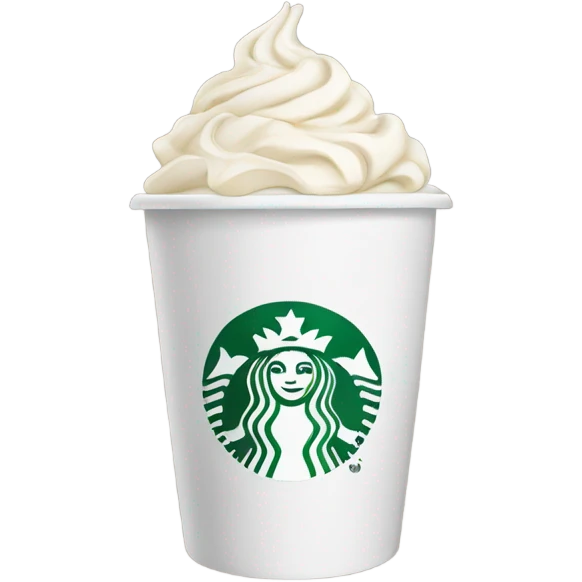 white starbcks with cream emoji