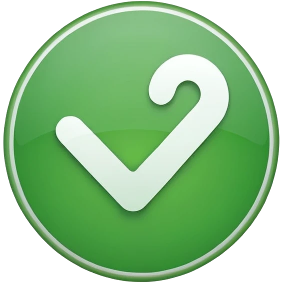 A white tick in a green circle emoji
