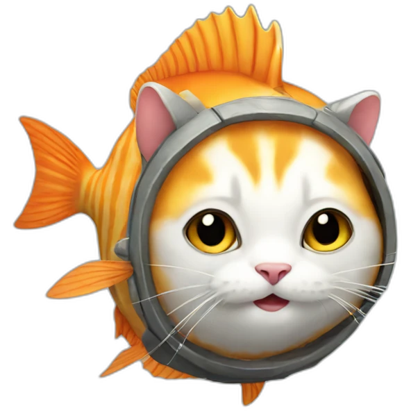 fish wearing cat costume emoji
