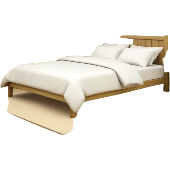 Olive green walls, wooden bed with white bedding, plants on shelves, wooden closet emoji