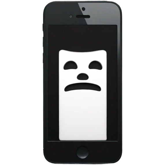 iPhone black screen with a white button  emoji
