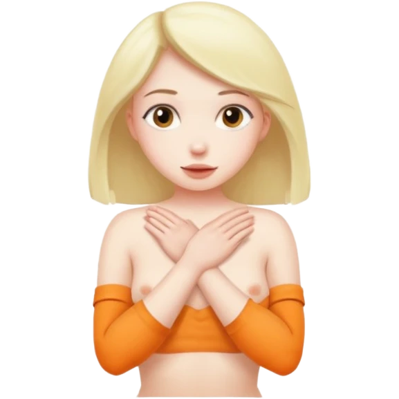 A nude girl putting her elbows down  emoji