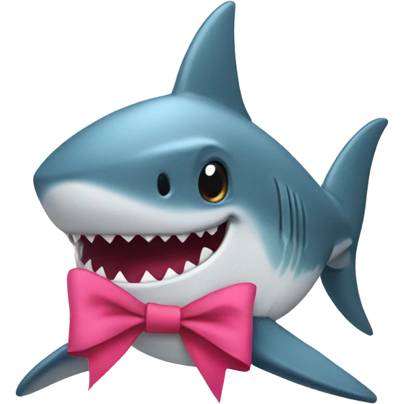 shark with bow emoji