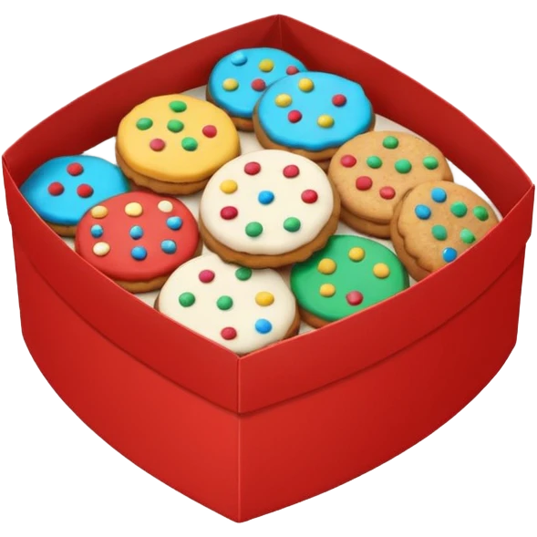 christmas biscuit and cookie box round emoji