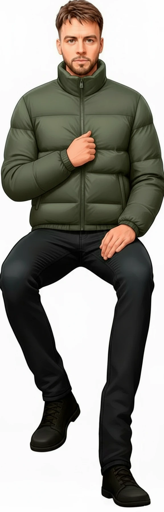 оставь все как есть, только правая рука будет согнута в локте, кисть в районе груди, без фона emoji