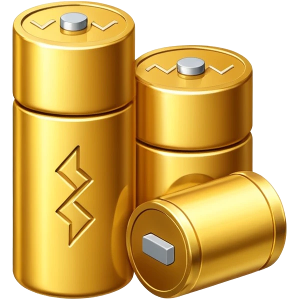 a battery icon, containing vertically stacked coins emoji