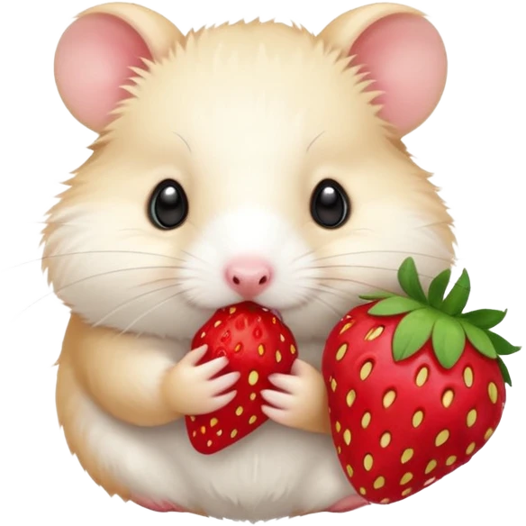 white hamster with fruits emoji