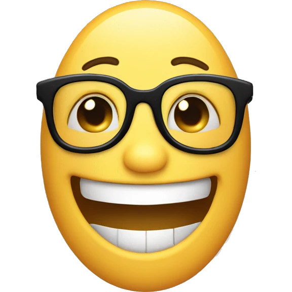 happy face with glasses with finger up emoji