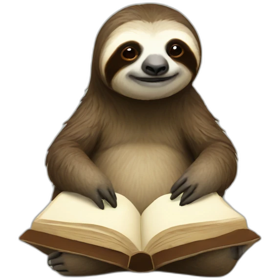 Reading sloth emoji