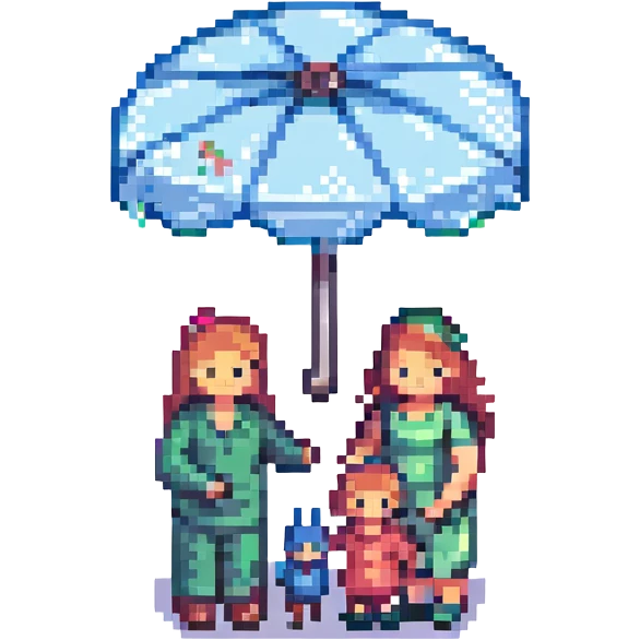 family under an umbrella representing life insurance emoji