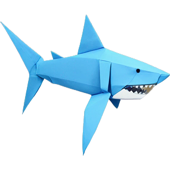 origami shark emoji