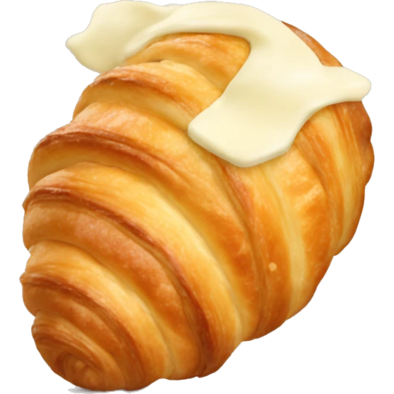 Croissant with white chocolate  emoji