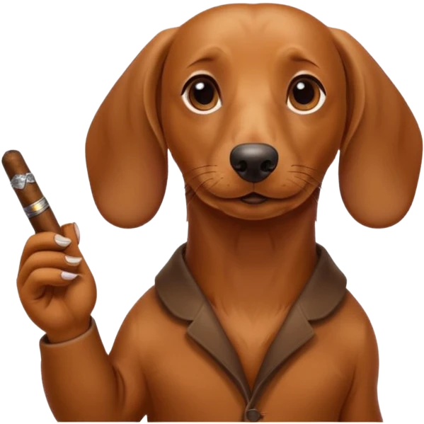 A daschund smoking emoji