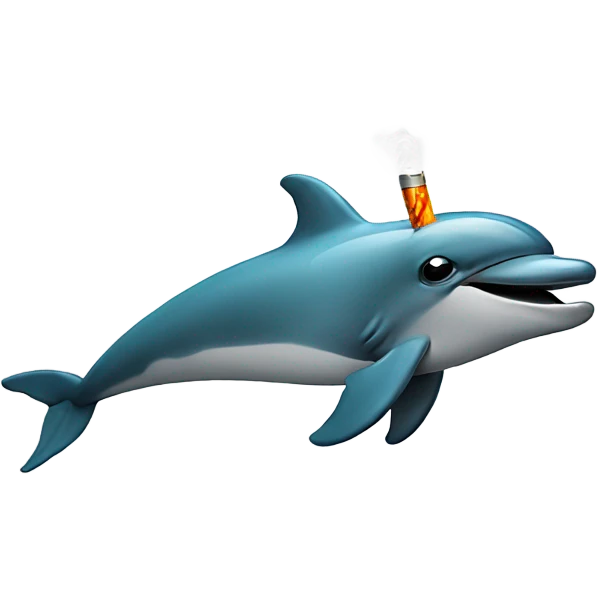 a dolphin smoking a cigarette  emoji