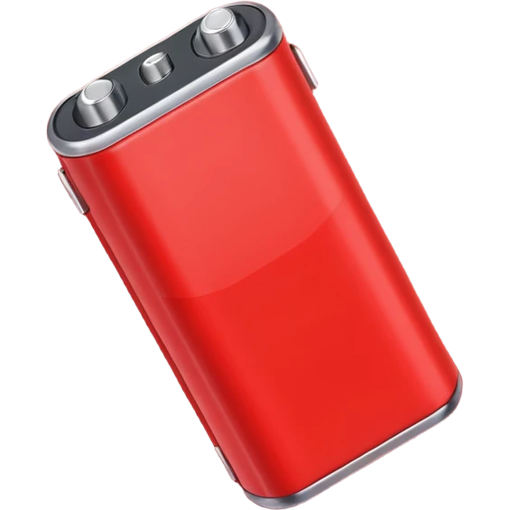 empty battery, red, simple, clear, no text emoji