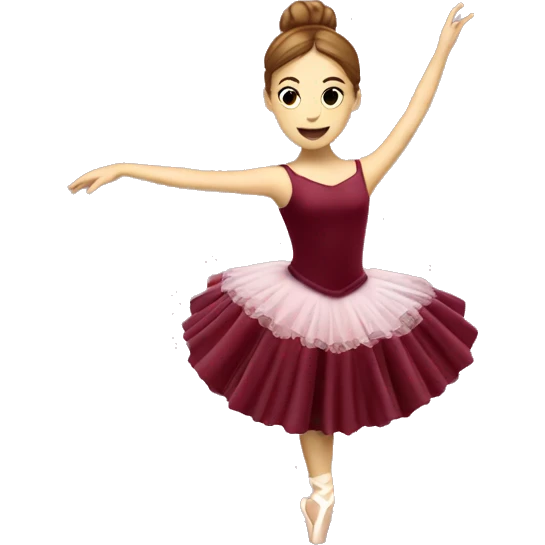 burgundy music box with ballerina emoji