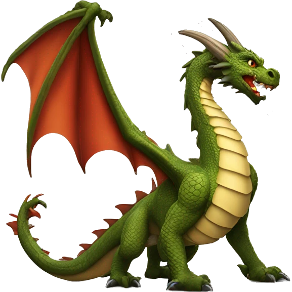 dragon de guerre qui dit "Salut !" emoji