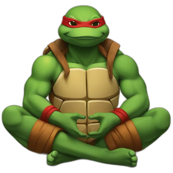 Raphael TMNT doing a meditation emoji