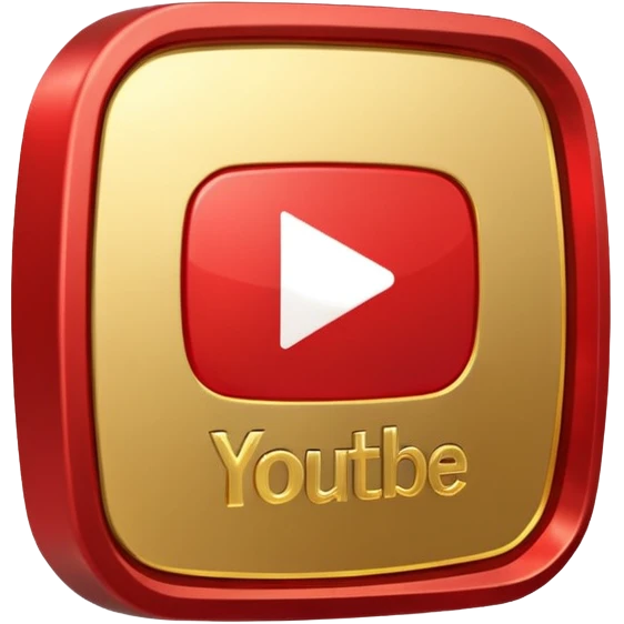 youtube golden play button with red edges emoji