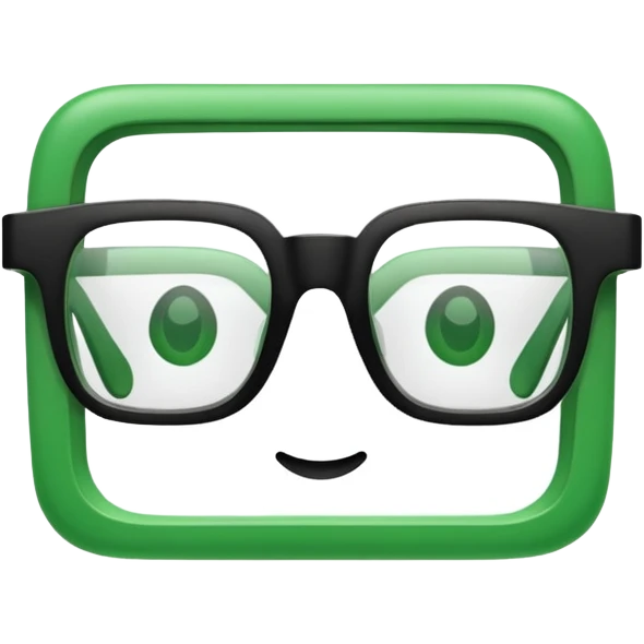 Green Square Spects. only spects. emoji