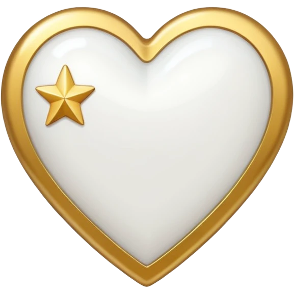 white heart with a gold star emoji