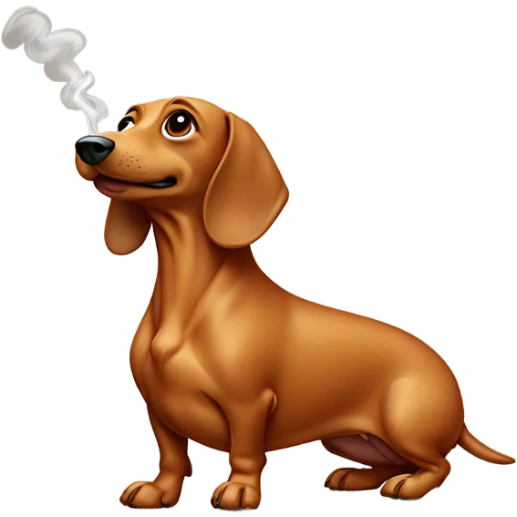 Weiner dog with a cigarette  emoji