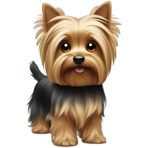 Yorkie with mouse tail emoji