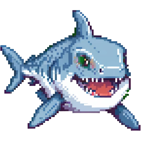playful shark emoji