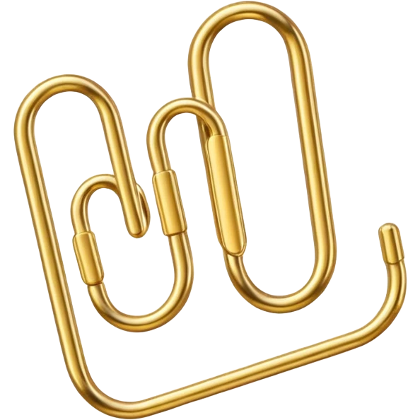 gold paper clip emoji
