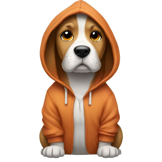 Dog wearing a hoodie emoji