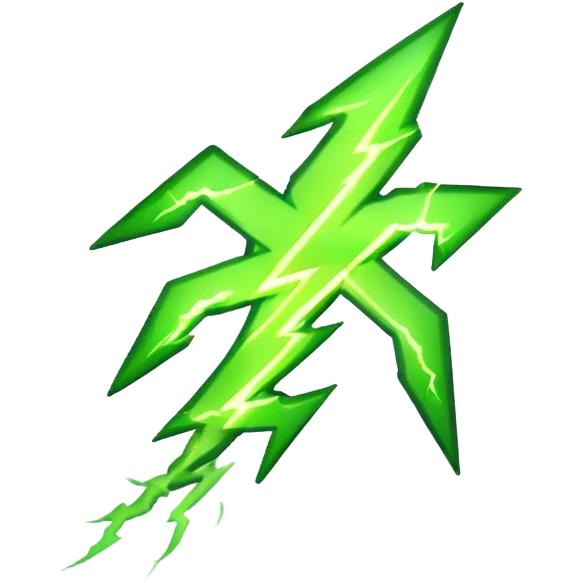 green lightning without a cloud emoji