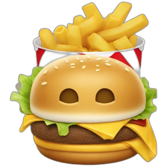 Chat qui mange un mcdo emoji